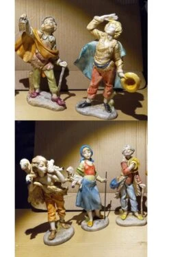 Statuine Del Presepe 12cm Gruppo Di Cinque Pastori