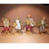 Statuine Del Presepe 7cm Gruppo Taglialegna, Lavandaia, Zampognaro E Contadino