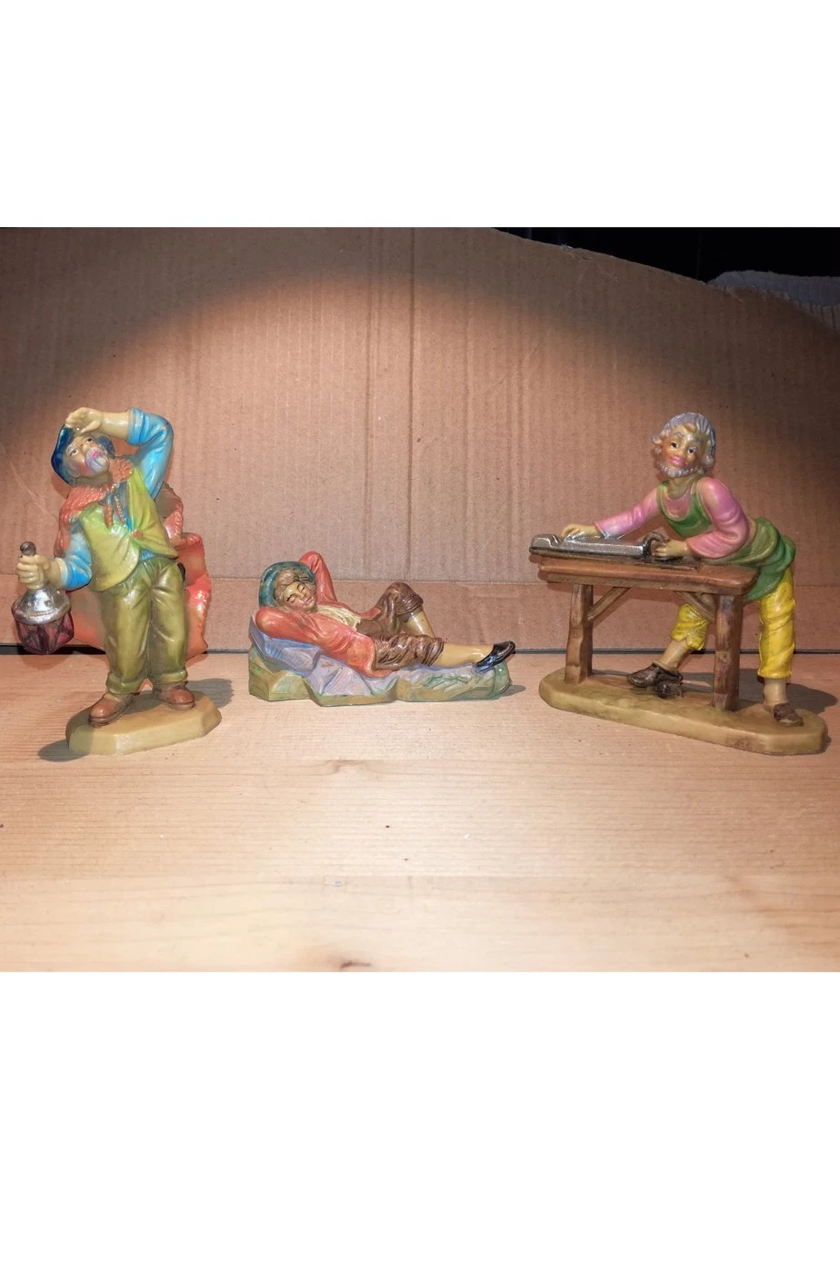 Statuine Del Presepe 7cm Gruppo Ubriacone, Pastore, Falegname