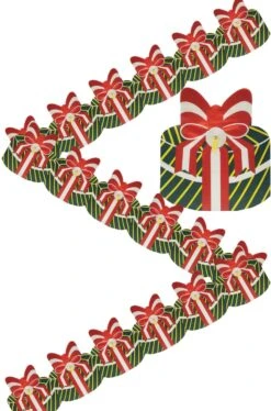 AMSCAN Striscione Ghirlanda Festone Di Natale In Carta Pacchi Regalo Verdi