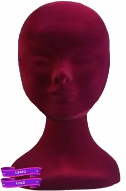 Testa Di Manichino Da Esposizione Usata Vellutata Bordeaux