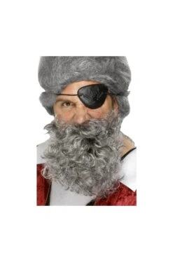 Smiffys Trucco: Barba Grigia Pirata Lusso