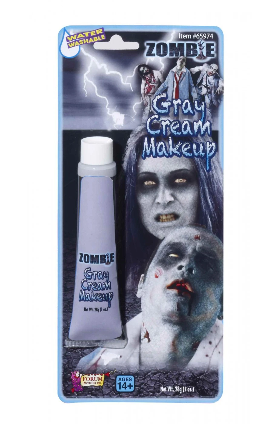 Trucco Teatrale Fondotinta Grigio Tubetto Aqua Color 28ml Zombie, Pietra, Statue - immagine 3