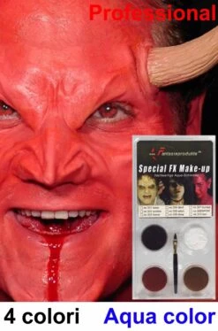 Trucco Teatrale Palette Aqua Color 4 Colori Diavolo O Demone
