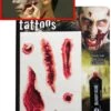 FX Tatuaggi Con Ferite Horror Sei Pezzi E Sangue Finto