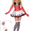 MUSIC LEGS Costume Regina Di Cuori COMPLETO