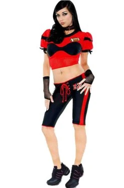 Costume Donna Giocatrice Di Football O Rugby Completo Da Palestra