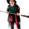 Costume Carnevale Bambina Strega Verde