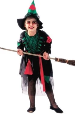 Costume Carnevale Bambina Strega Verde
