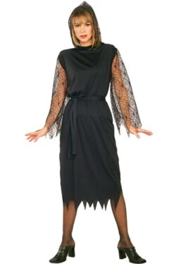 Costume Vampira Gotica Lungo Nero Donna